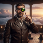 Airship pirate eyepatch monocle Rave goggle
