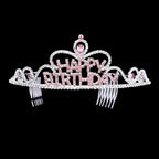 Teardrop Crystal Rhinestone Happy Birthday Tiara