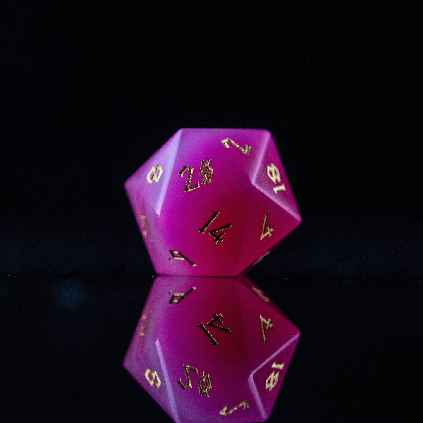 Pink Agate Stone Dice Set - 