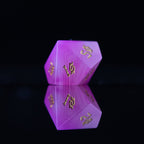 Pink Agate Stone Dice Set