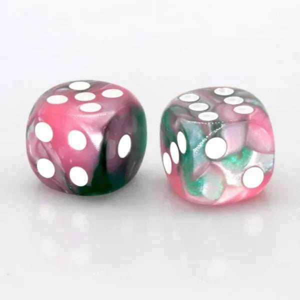 12-Piece Pip D6 Set - Pink and Green Pearlescent