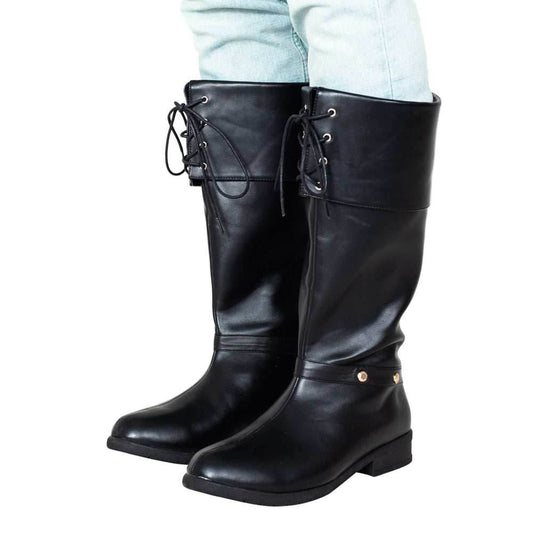 Black Pirate Boots Costume Cosplay - Age 8/9