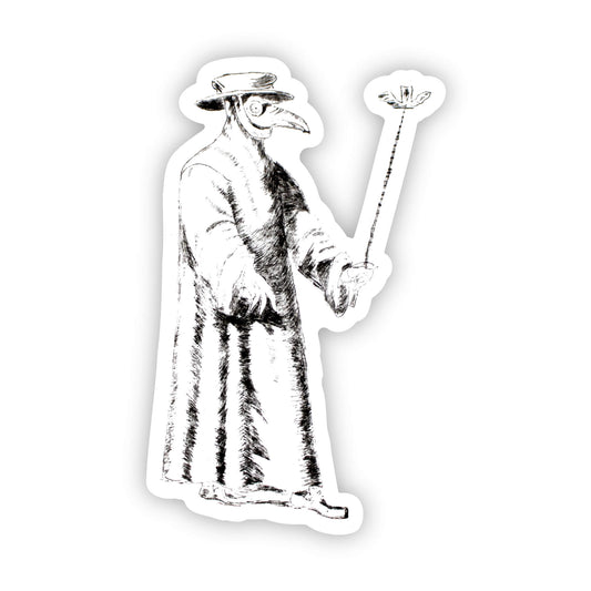 Plague Doctor Vinyl Sticker - Gothic Medieval Art
