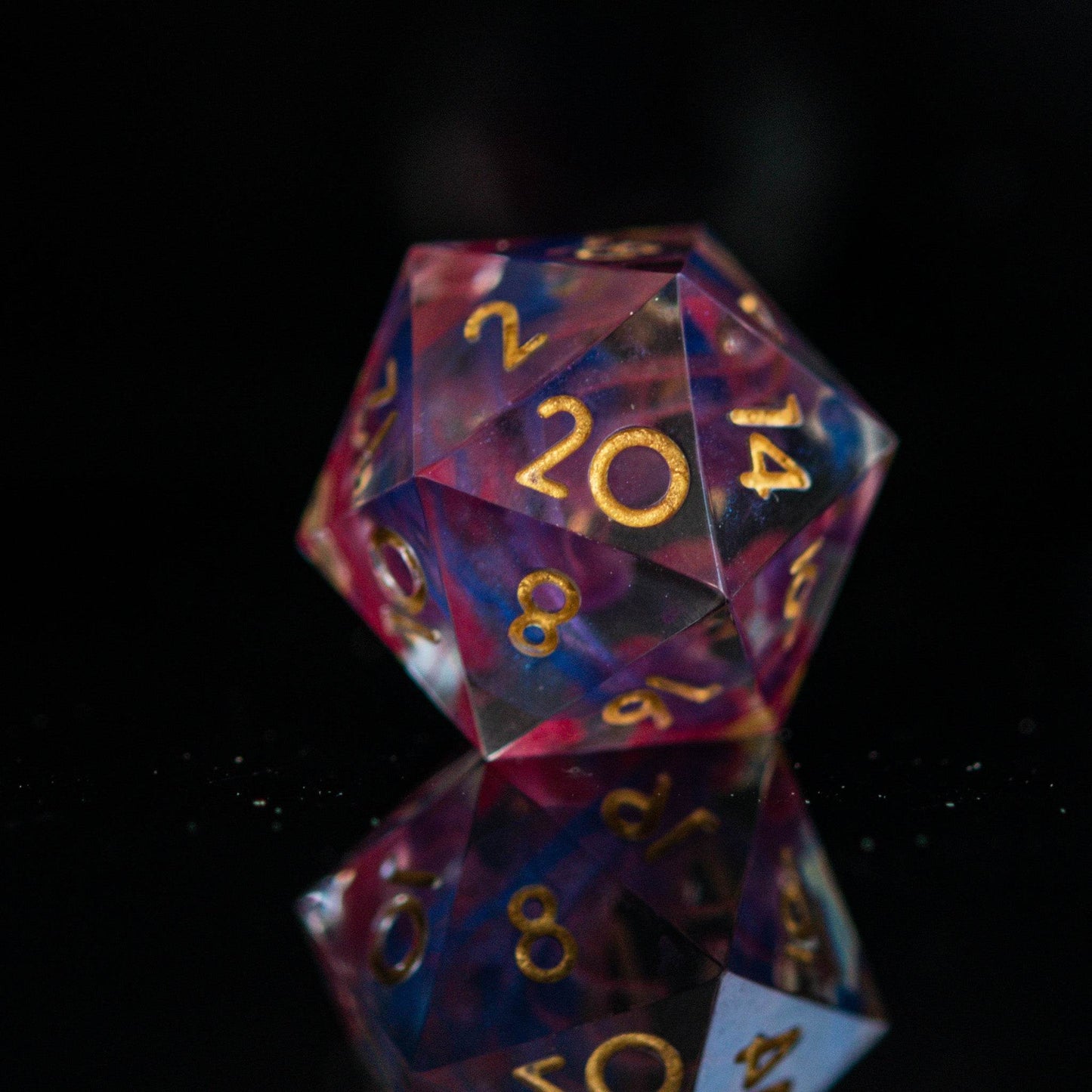 Plasma Gold Sharp-Edged Resin Dice Set - 