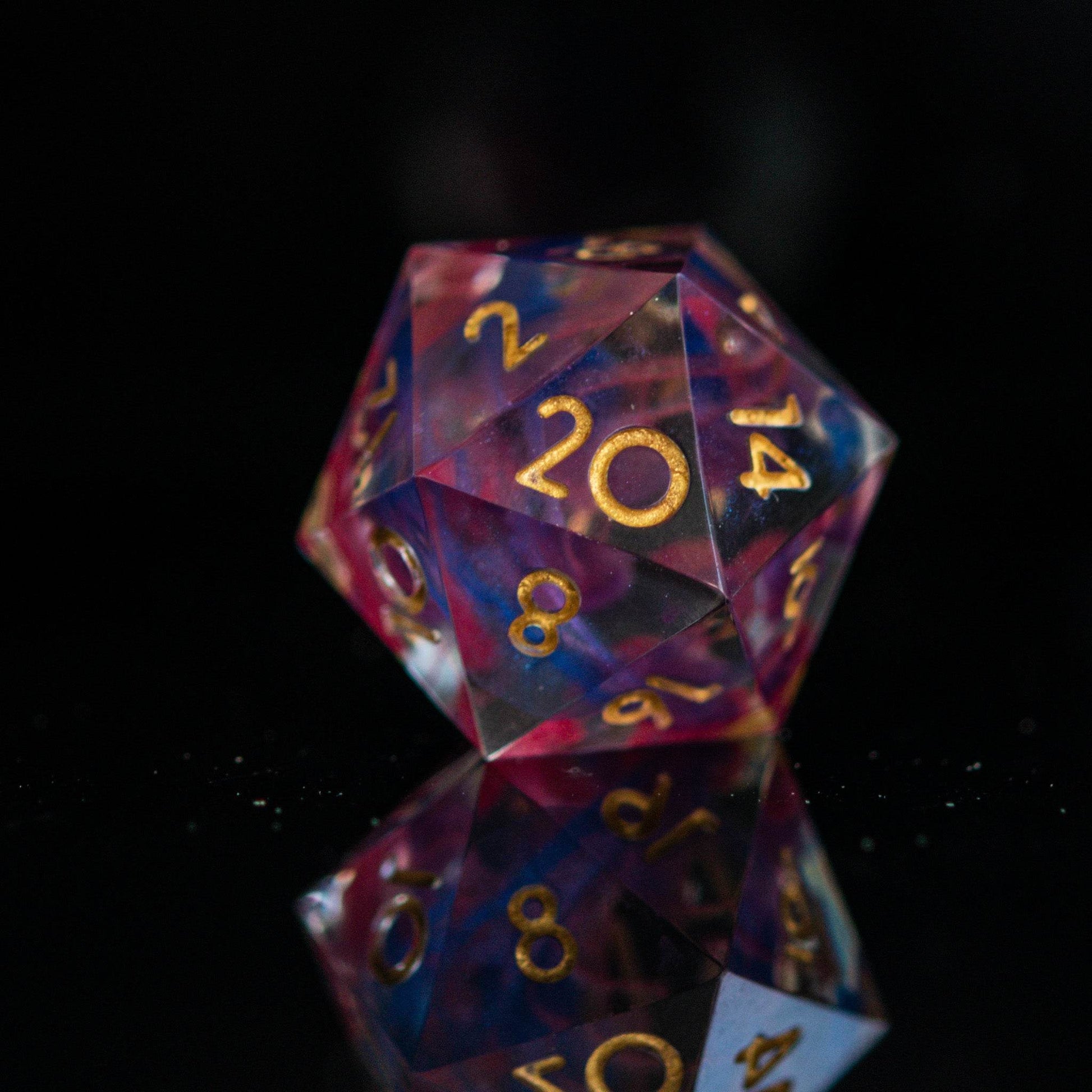Plasma Gold Sharp-Edged Resin Dice Set - 
