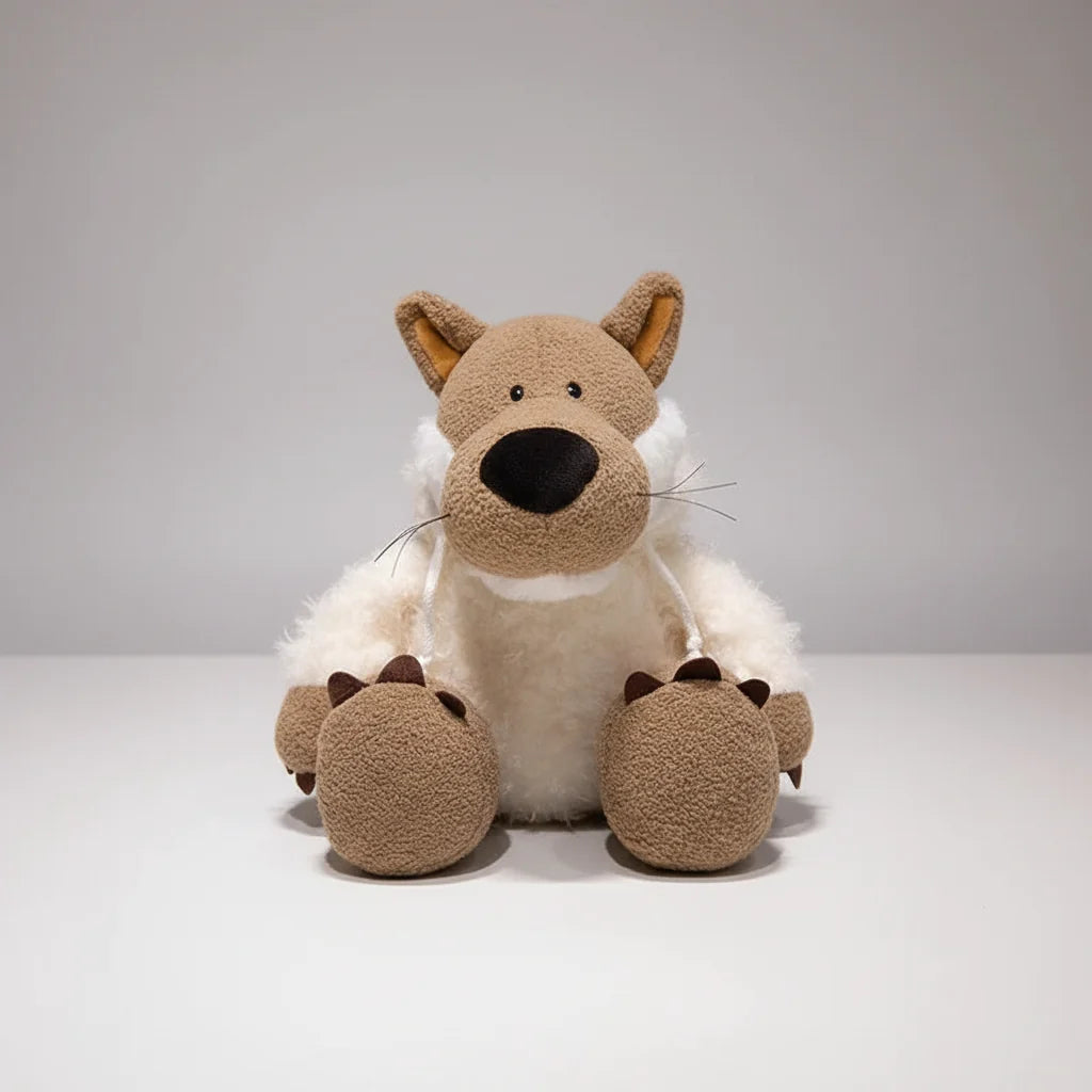 Kawaii Sleepy Sheep & Wolf Plush Toy – Creative Soft Stuffed Lamb Doll Holiday Gift (25–50cm)