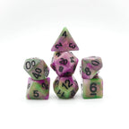Poison Petals - 7 Piece DnD Dice Set | Acrylic RPG Gaming Dice - 
