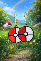Pokémon Ball Dangle Earrings (Hooks or Clip-Ons)