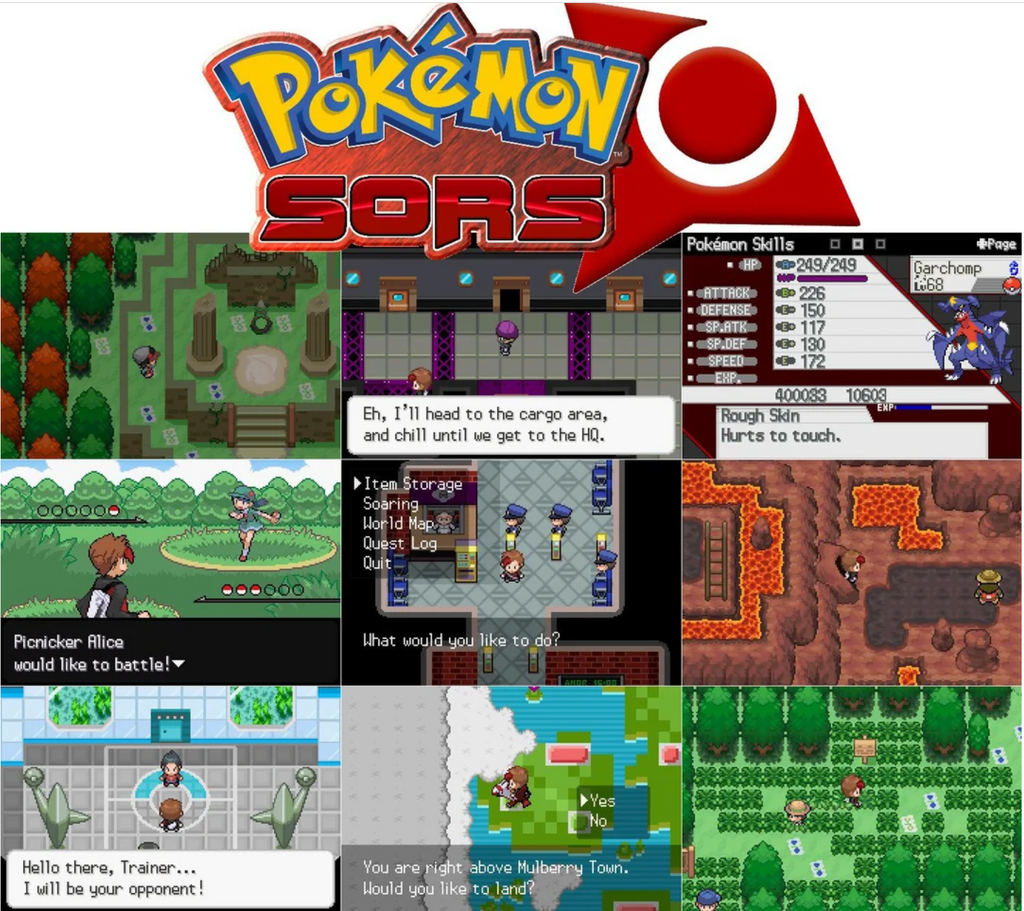 Pokemon SORS GBA Pokemon ROM Hack Video Game Boy Advance