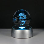Pokemon 3D Crystal Ball Pikachu Gengar Eevee Mewtwo Anime Pokeball with Led Night Light Base