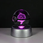 Pokemon 3D Crystal Ball Pikachu Gengar Eevee Mewtwo Anime Pokeball with Led Night Light Base