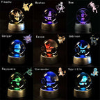 Pokemon 3D Crystal Pokeball with LED Light Base, Kids Anime Toy Gifts 2 in