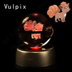 Pokemon 3D Crystal Pokeball with LED Light Base, Kids Anime Toy Gifts 2 in