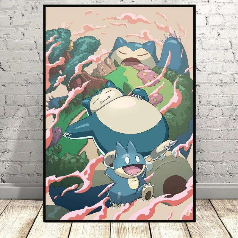Pokemon Canvas Artwork, Wall Art Poster Prints Home Hanging Wall Decoration Decorative Modern Living Room