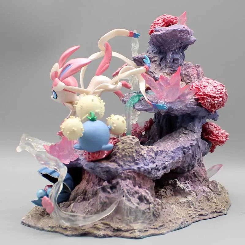 Pokemon Sylveon Anime Figures, Eevee Island Action Figurines PVC Statue Desk Decor 20 cm
