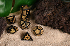 Polynesian Black Obsidian Stone Dice Set