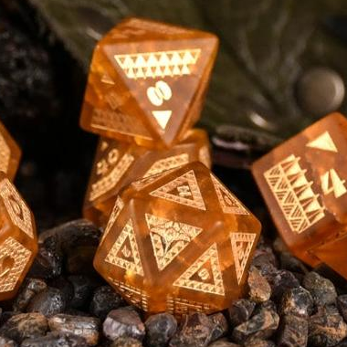 Polynesian Lava Glass Dice Set