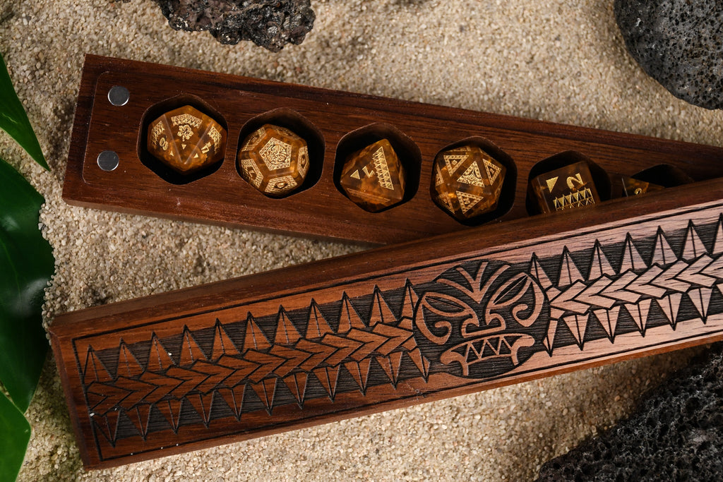 Polynesian Lava Glass Dice Set