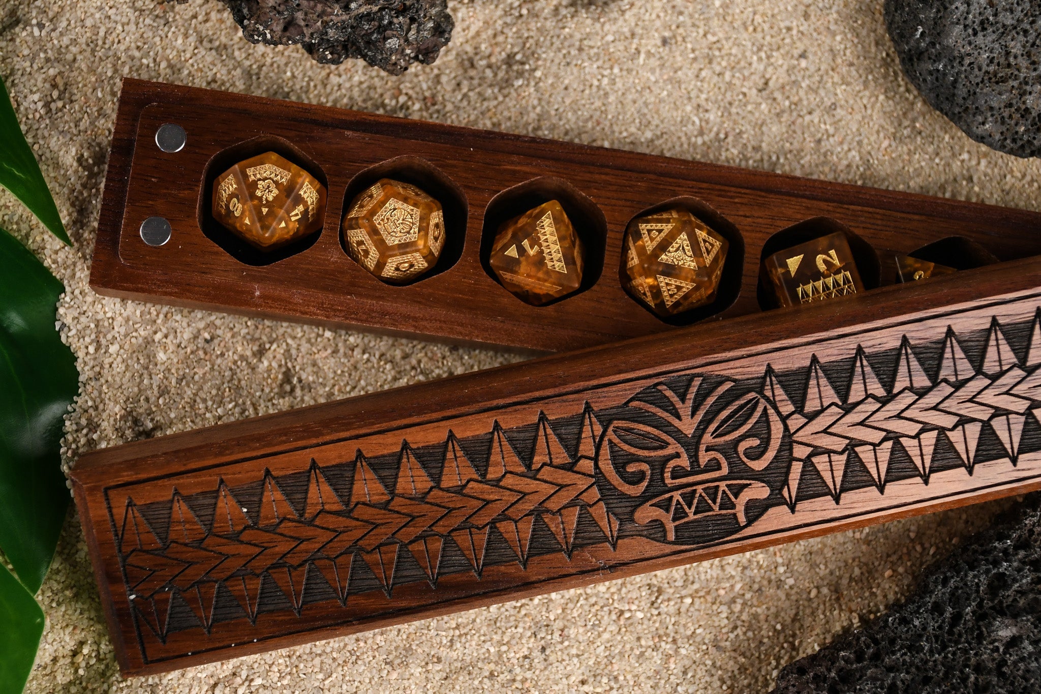 Polynesian Lava Glass Dice Set