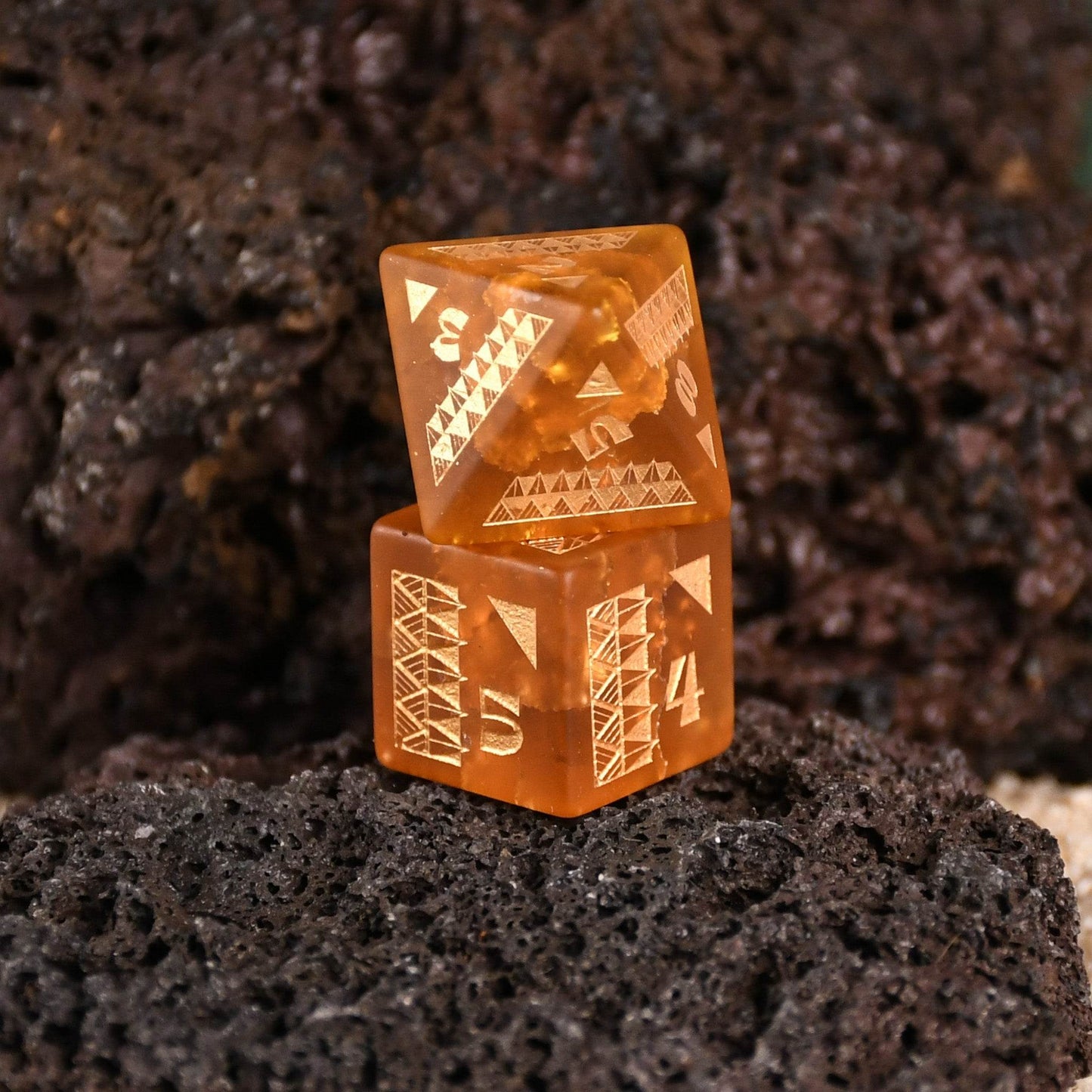 Polynesian Lava Glass Dice Set - Dice Around the World Collection - 