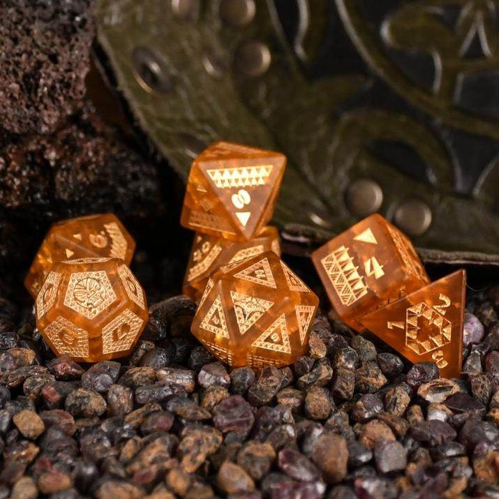 Polynesian Lava Glass Dice Set - Dice Around the World Collection - 