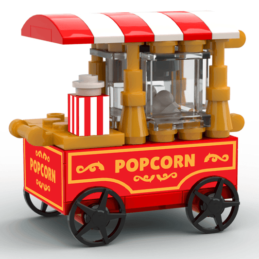 Popcorn Vending Cart Building Set made using LEGO parts - 