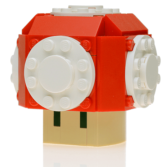 Red Power Up Mushroom made from LEGO parts - B3 Customs - 