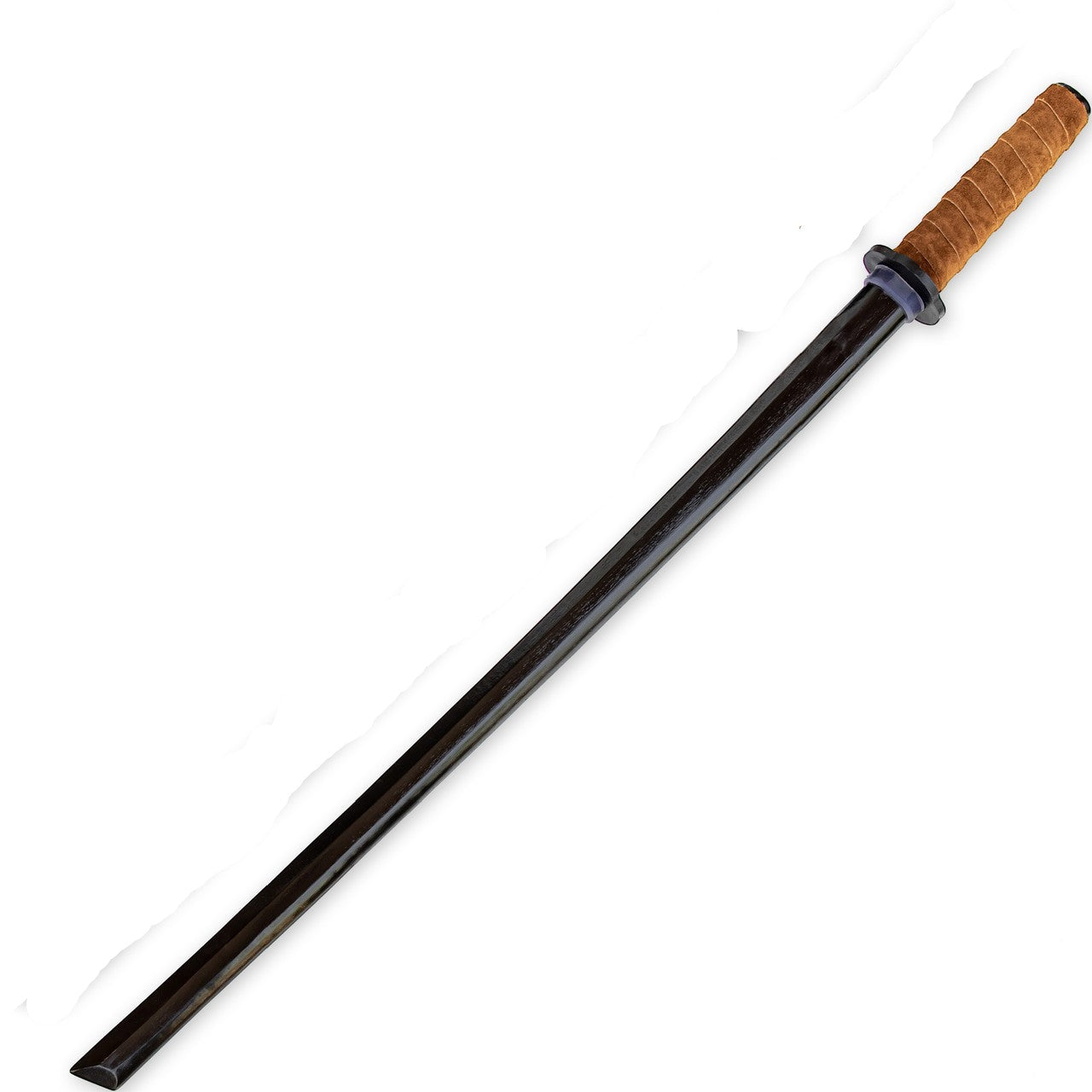 Premium Black Indian Rosewood Bokken with Genuine Leather Wrapped Handle-0