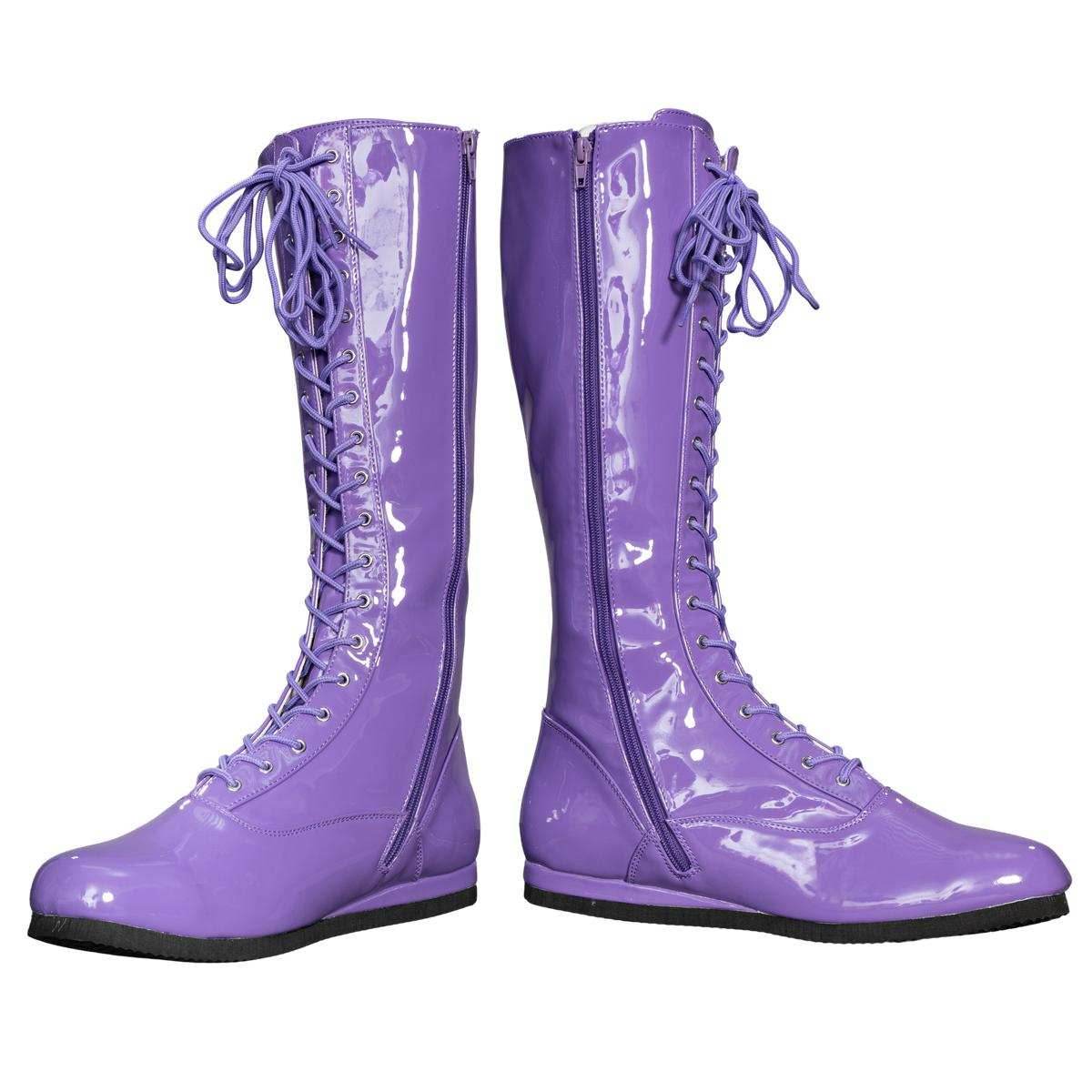 Pro Wrestler / Superhero Purple Halloween Cosplay Costume Boots - S (8/9)