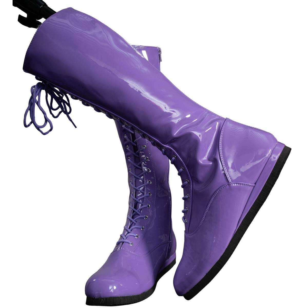 Pro Wrestler / Superhero Purple Halloween Cosplay Costume Boots - S (8/9)