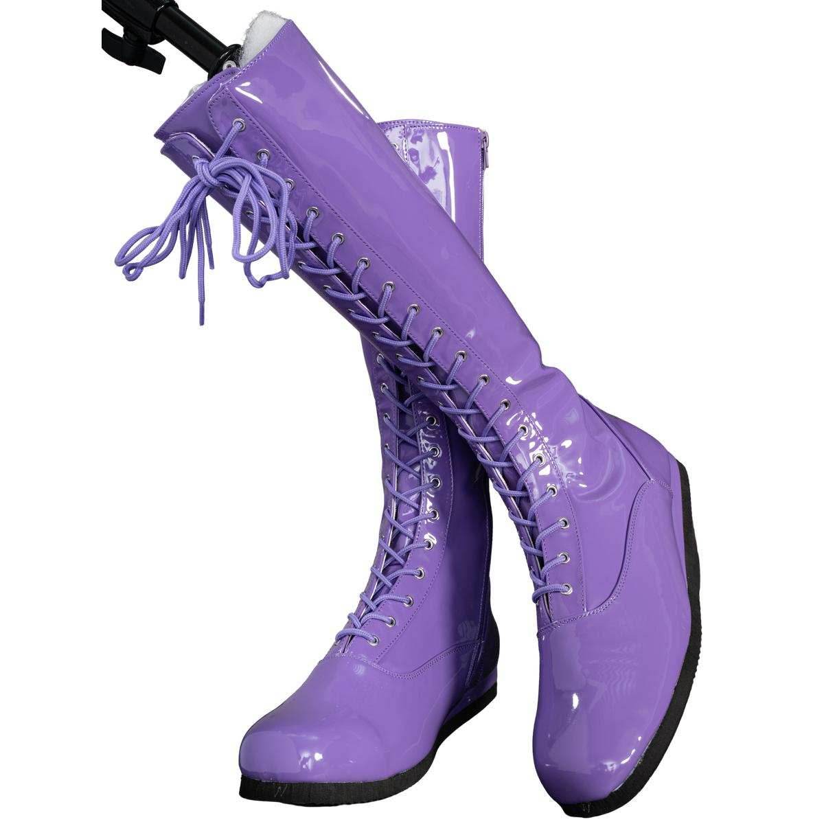 Pro Wrestler / Superhero Purple Halloween Cosplay Costume Boots - S (8/9)