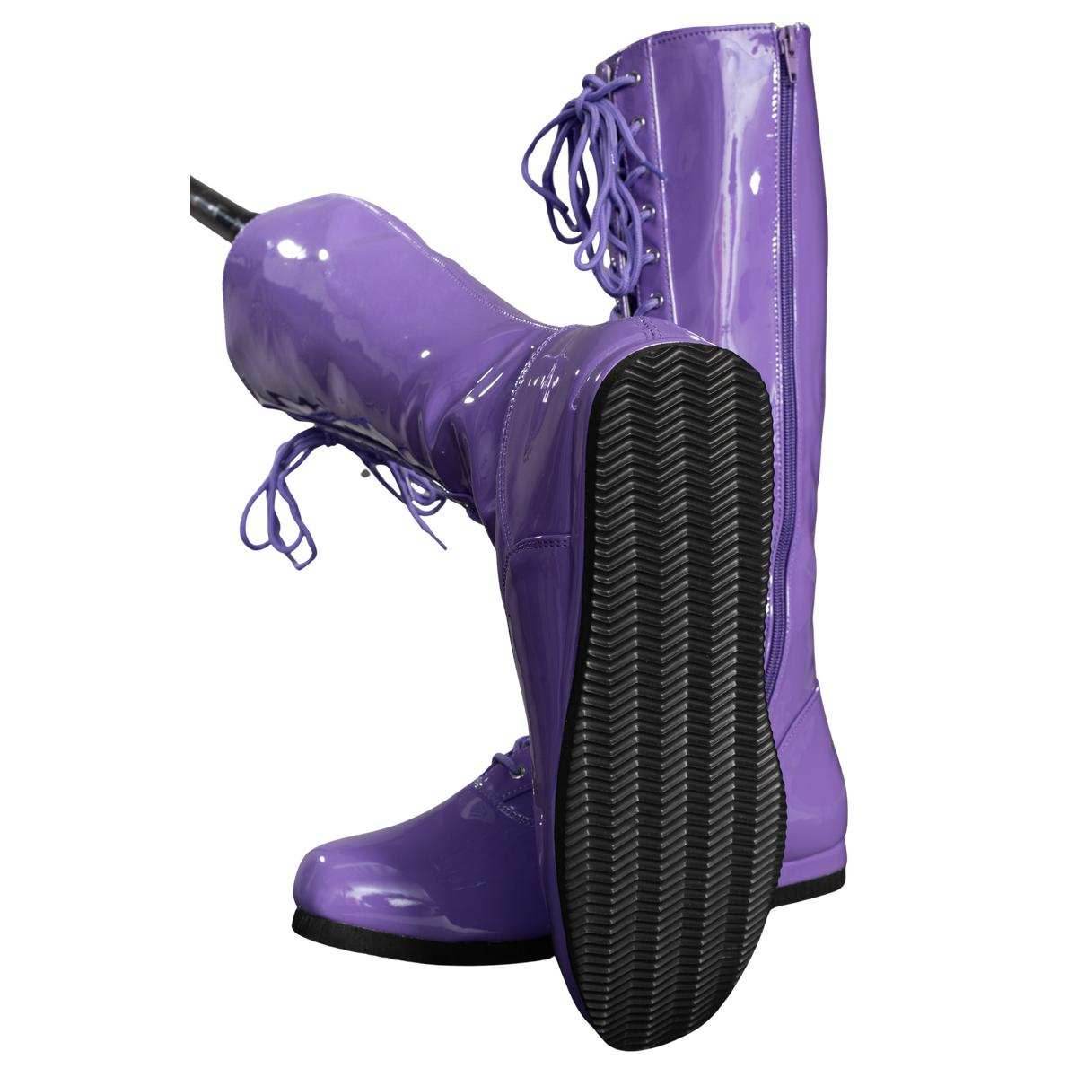 Pro Wrestler / Superhero Purple Halloween Cosplay Costume Boots - S (8/9)