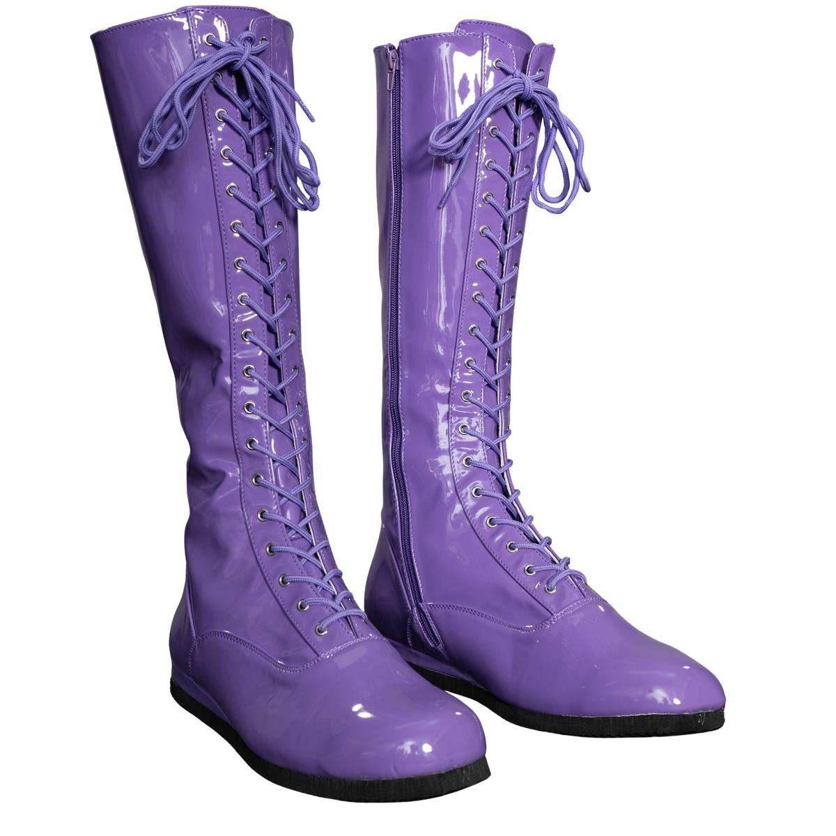Pro Wrestler / Superhero Purple Halloween Cosplay Costume Boots - S (8/9)