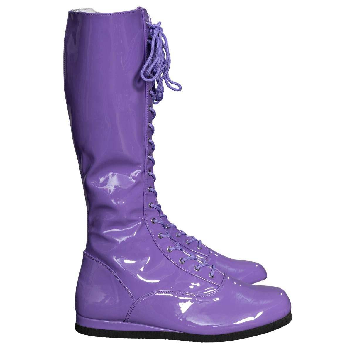 Pro Wrestler / Superhero Purple Halloween Cosplay Costume Boots - S (8/9)