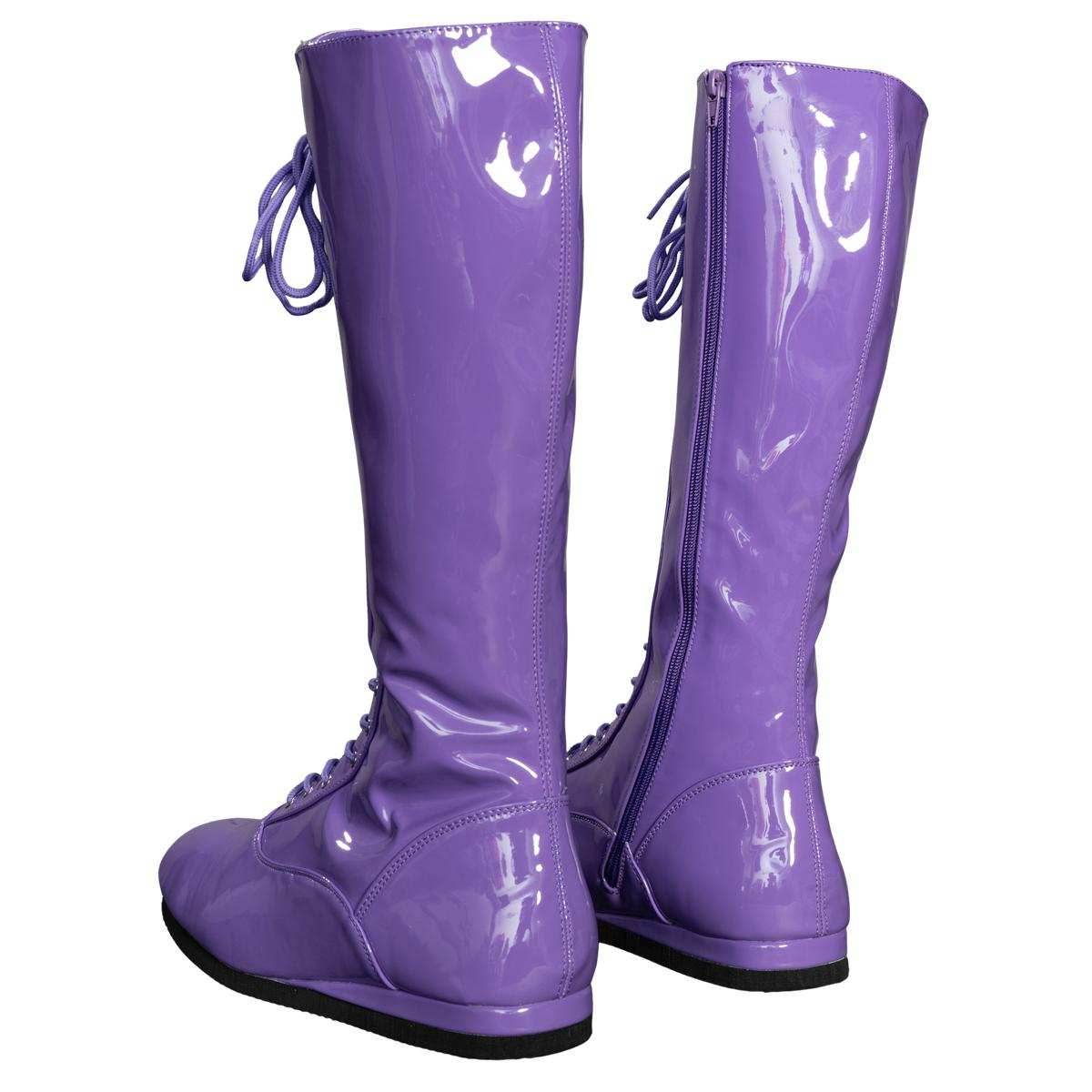 Pro Wrestler / Superhero Purple Halloween Cosplay Costume Boots - S (8/9)
