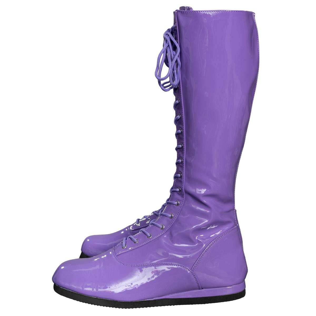 Pro Wrestler / Superhero Purple Halloween Cosplay Costume Boots - S (8/9)