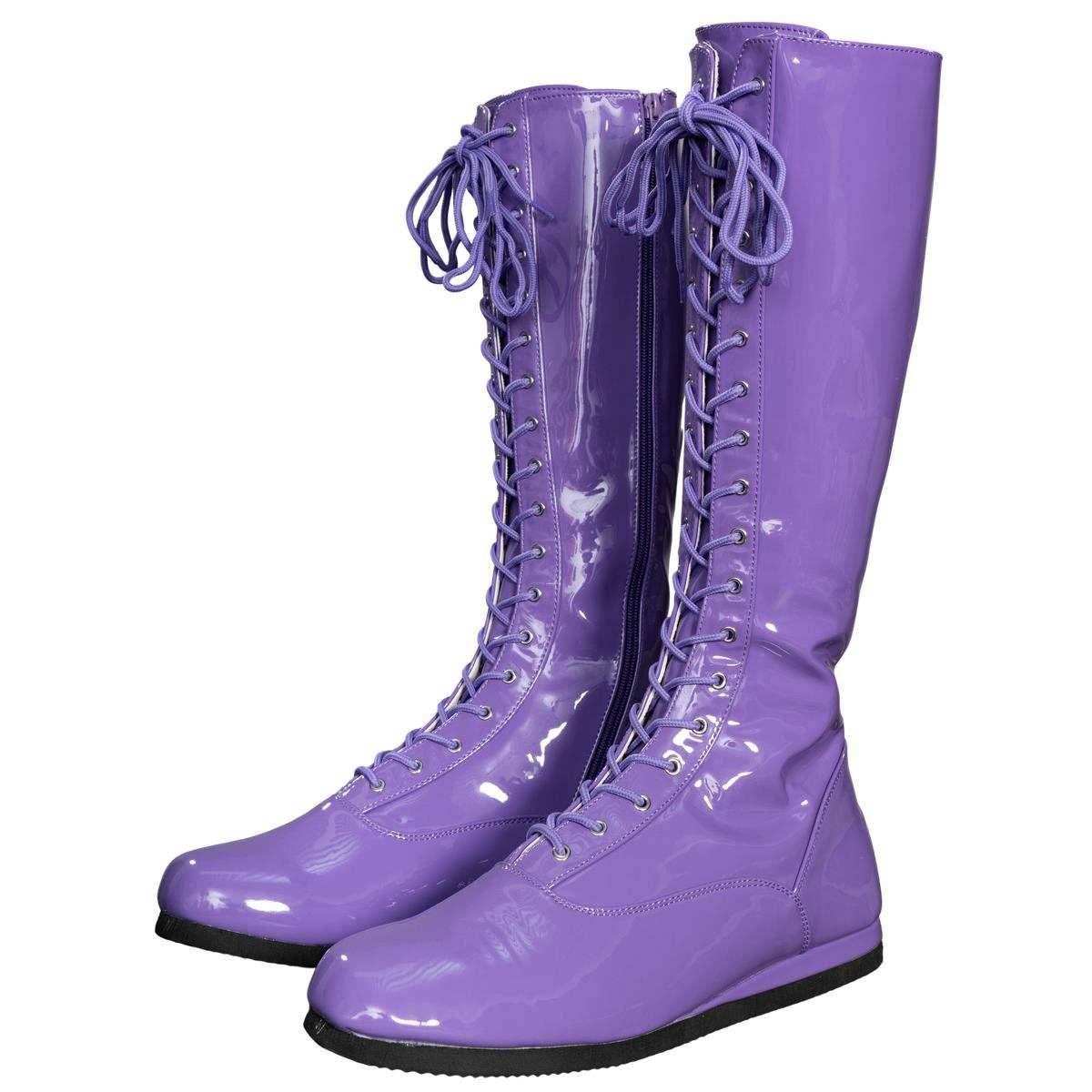 Pro Wrestler / Superhero Purple Halloween Cosplay Costume Boots - S (8/9)