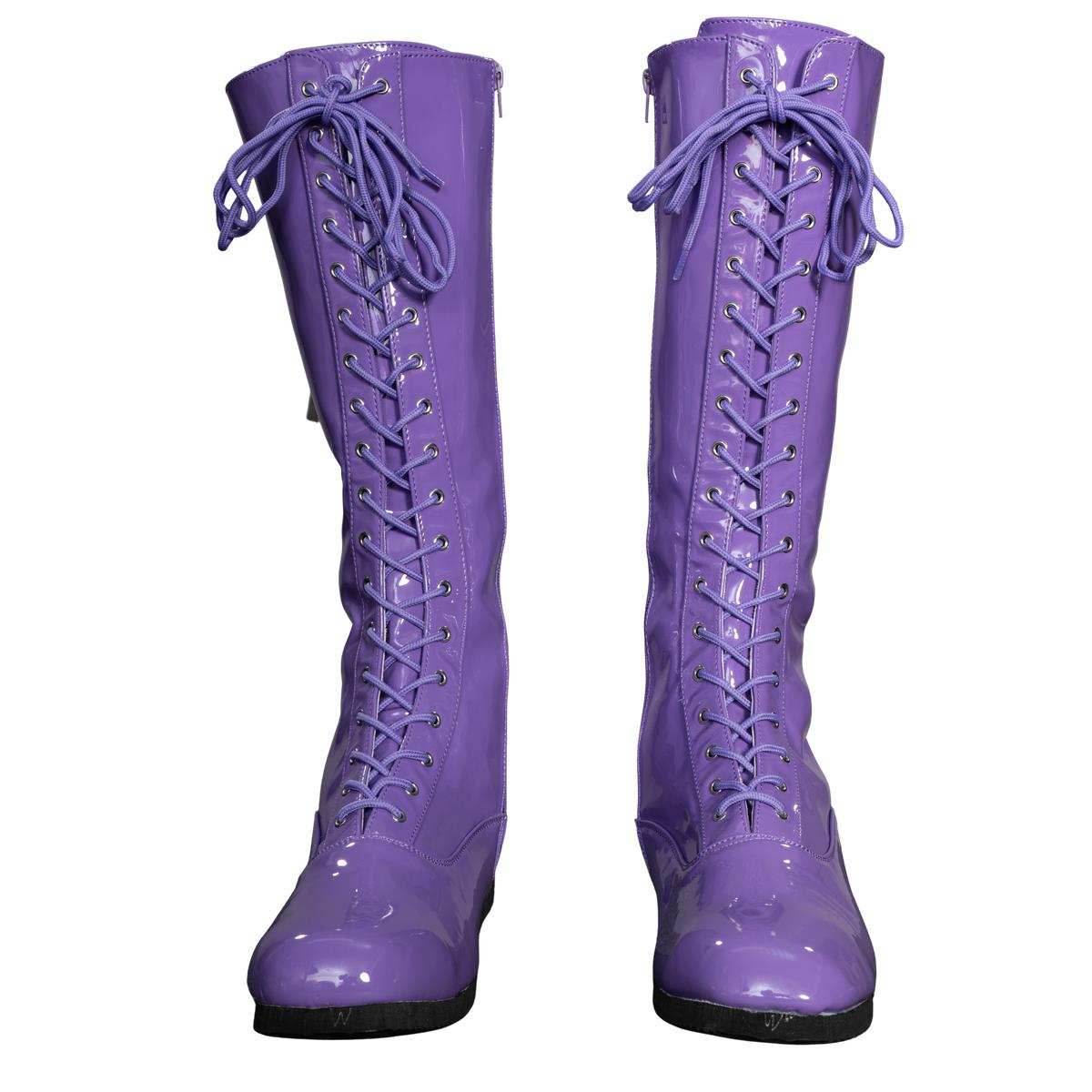 Pro Wrestler / Superhero Purple Halloween Cosplay Costume Boots - S (8/9)