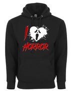 I Love Horror Halloween Ghostface Scream Killer Style Graphic Tee Shirt