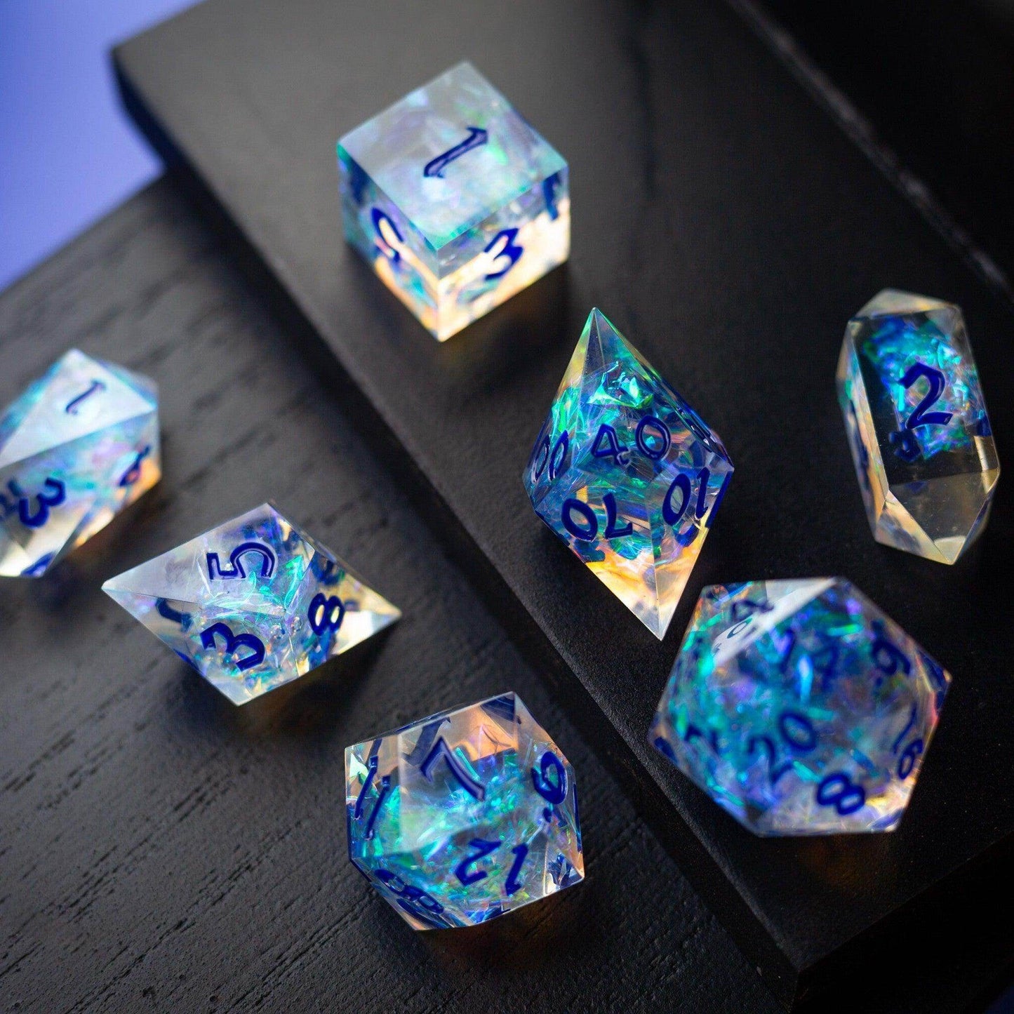 Purple Energy Handmade Resin DND Dice Set - Only 1 D20
