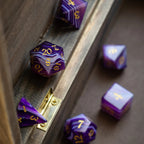 Purple Striped Agate Gemstone DND Dice Set