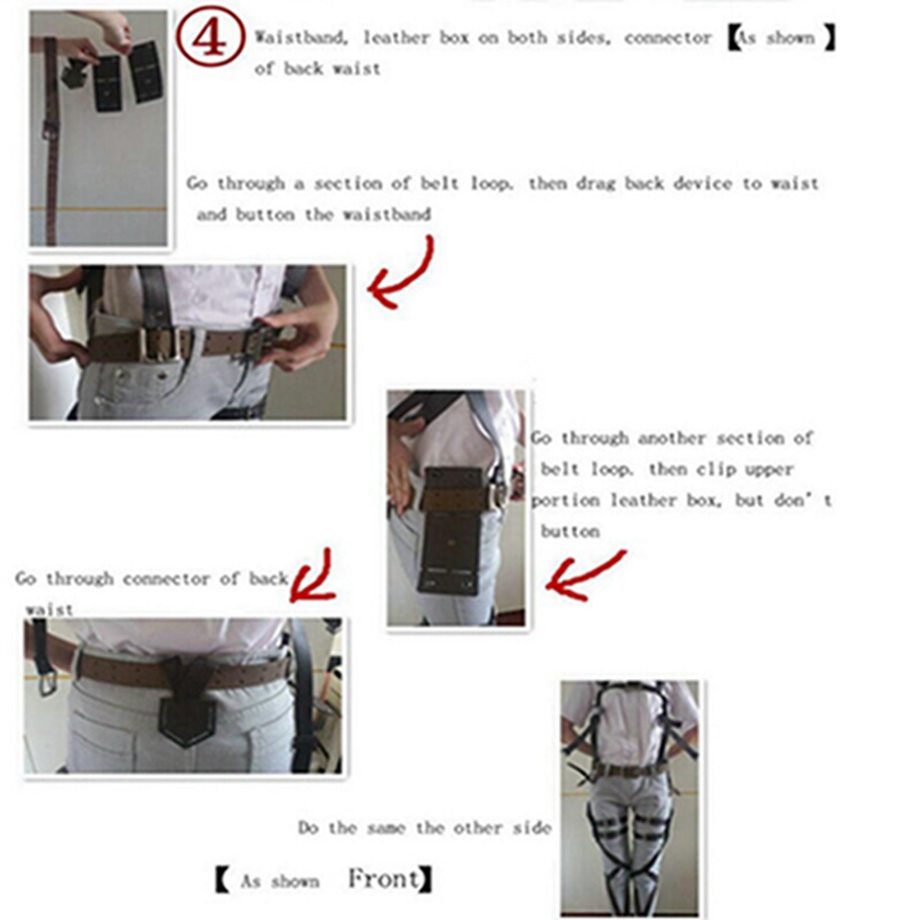 Attack on titan cosplay costume shingeki no kyojin recon corps mikasa ackerman harness belt hook