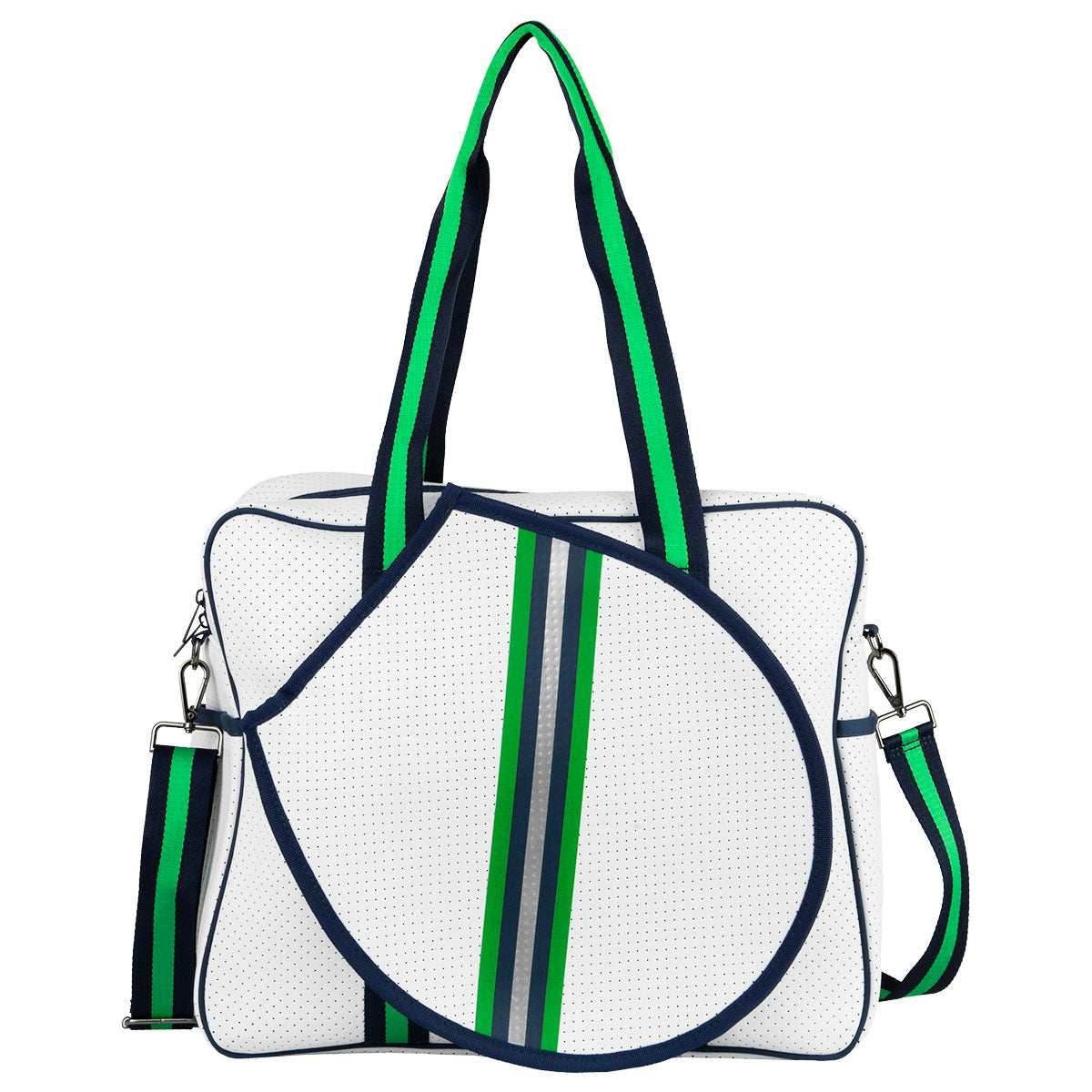 Hampton Tennis Bag - Greenwich Green Stripe
