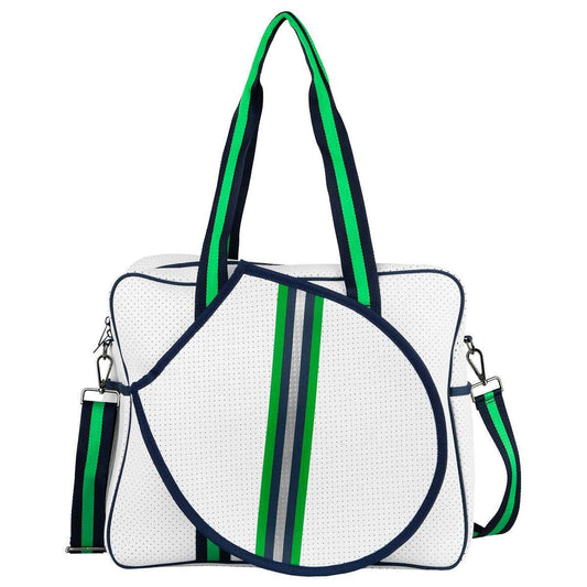 Hampton Tennis Bag - Greenwich Green Stripe