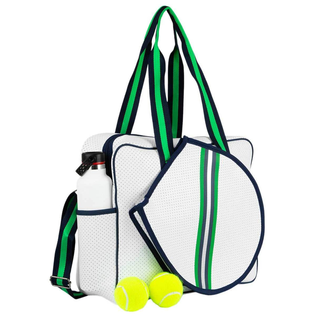 Hampton Tennis Bag - Greenwich Green Stripe