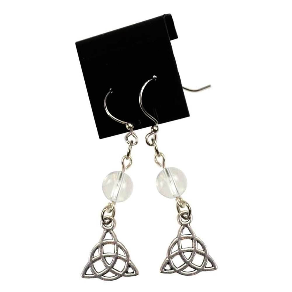 Quartz Triquetra Earrings - 