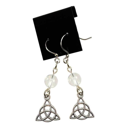 Quartz Triquetra Earrings - 