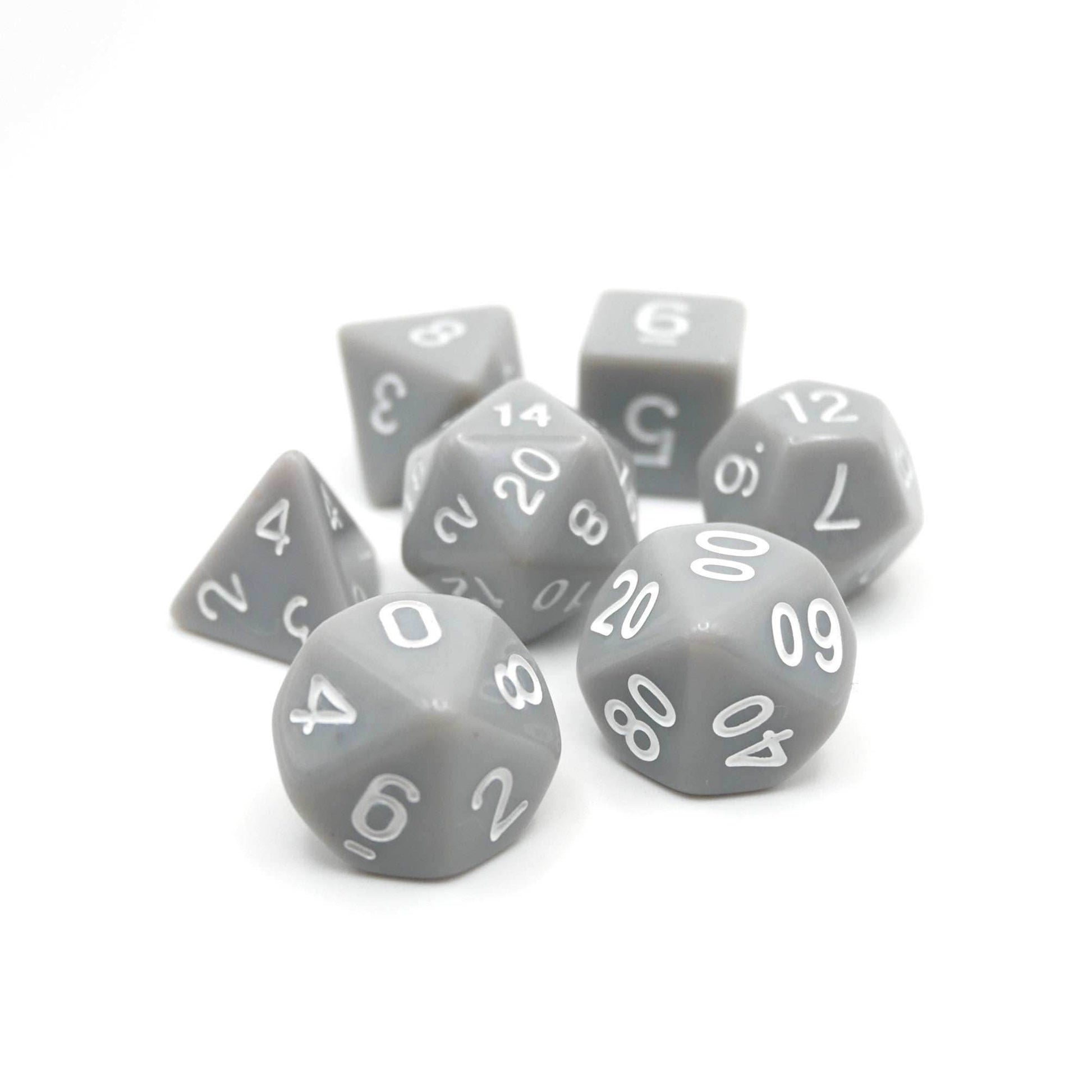 Quietus - 7 Piece DnD Dice Set | Acrylic RPG Gaming Dice - 