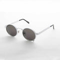 Round Steampunk Vintage Thick Rim Sunglass Goggle - Rankin 1 - Silver / Gray Lens