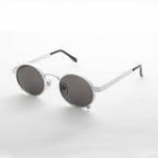 Round Steampunk Vintage Thick Rim Sunglass Goggle - Rankin 1 - Silver / Gray Lens